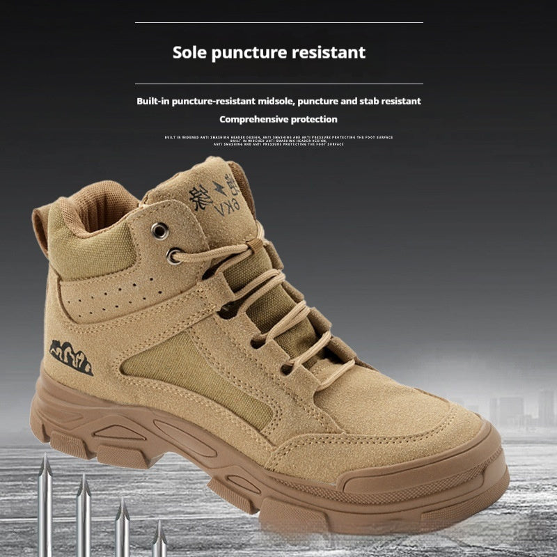 Men's Steel Toe Safety Shoes | Anti-Smashing Puncture-Resistant High-Top Work Boots